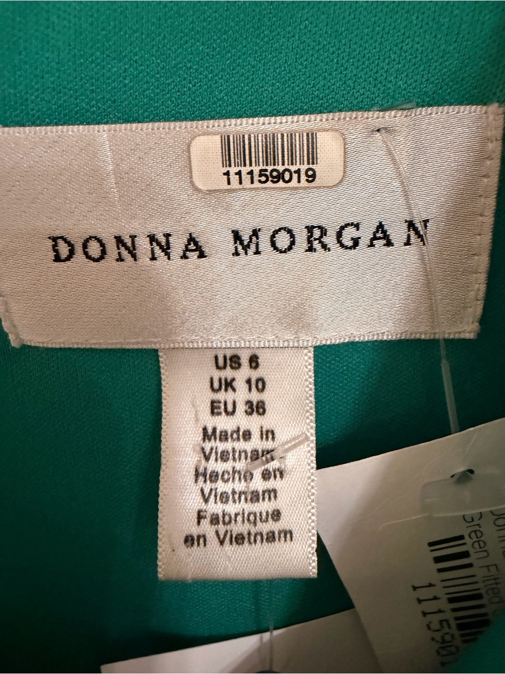 Donna Morgan Teal Cap-Sleeve Sheath Dress, Stretch, Lined, Back Zip, Sz 6 - Picture 5 of 12